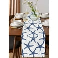 thumbnail image 2 of Navy Blue Starfish Coastal Burlap Cotton Table Runner 13x48 Inches Long, Nautical Summer Beach Sea Farmhouse Table Runners, Outdoor Dining Tablecloths Decor for Baby Shower/Party/Wedding, 2 of 6
