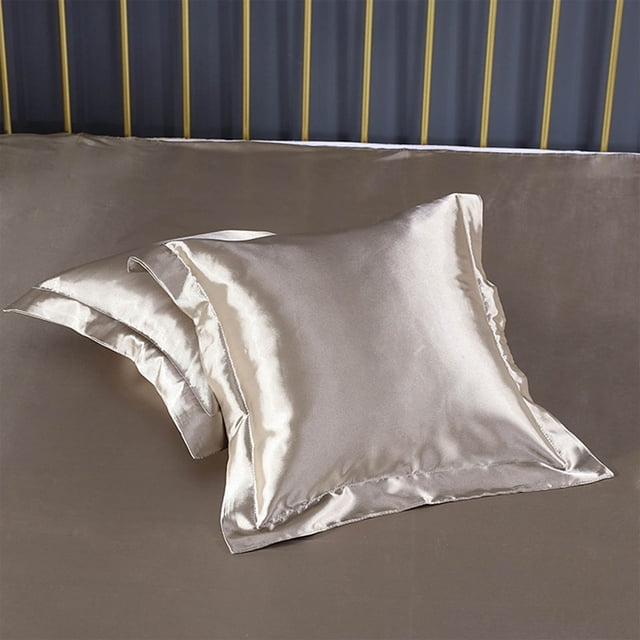Simulated Silk Pillowcase Set 2-Pack | Satin-Feel Soft Hypoallergenic Fabric | Gentle on Hair & Skin | Fade-Resistant Dye | Multiple Colors | Easy Care | Standard Size Bedroom Pillow Cases