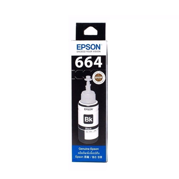 Botella De Tinta Epson T664 Negra