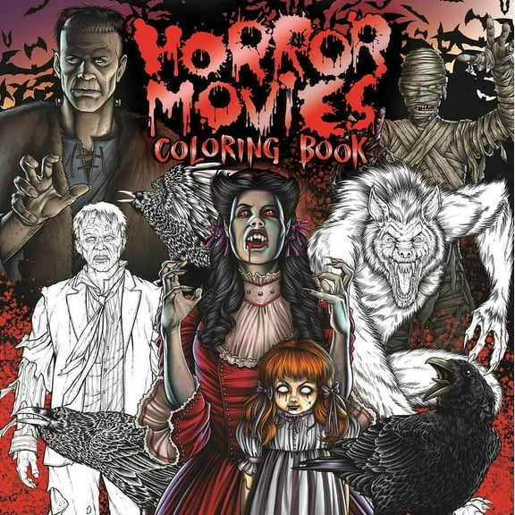 Horror Movies Adult Coloring Book, (Paperback)