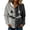1# Gray, variant on Halloween Women Sweatshirt Patchwork Print Button Henley Hoodie Soft Fleece Long Sleeve Pullover Casual Fall Holiday Outfit Orange L