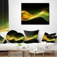 thumbnail image 4 of Designart 3D Gold Green Wave Design - Abstract Throw Pillow - 16x16, 4 of 5