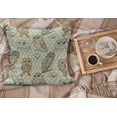 thumbnail image 2 of Owl Fluffy Throw Pillow Cushion Cover, Cool Looking Owls Different Shapes and Sizes Drawing Style Sketch Pattern Print, Decorative Square Pillow Case, 40" x 40", Brown Reseda Green, by Ambesonne, 2 of 5