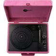 thumbnail image 2 of Arkrocket Curiosity Suitcase Bluetooth Belt Drive Turntable with Built-in Speakers, Hot Pink Velvet, 2 of 4