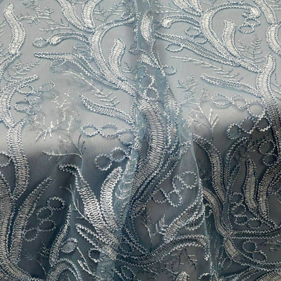 RODEO Lace Fabric, 54 Inch. in Width, Ice Blue / Sample 3x3 Inch