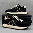 thumbnail image 2 of TE-Men's Chunky Platform Sneakers - with Beige/Brown/White/Black Color Options, Korean Streetwear Style, Thick-Soled Lace-Up/Slip-On Low-Top Shoes  Cushioned Rubber Sole & -Season Traction for Skat+S, 2 of 9