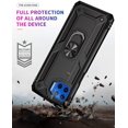 thumbnail image 5 of Motorola One 5G Cellular Phone Case, Hybrid Hard PC Soft TPU Shockproof Protective Case, Ring Car Mount Kickstand, Black, 5 of 12