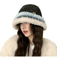 thumbnail image 2 of Winter Hats for Women Fleece Lined Beanie Knit Chunky Womens Snow Cap Women's Winter Plush Warm Ear Protection Matching Color Bucket Basin Hat Black, 2 of 7