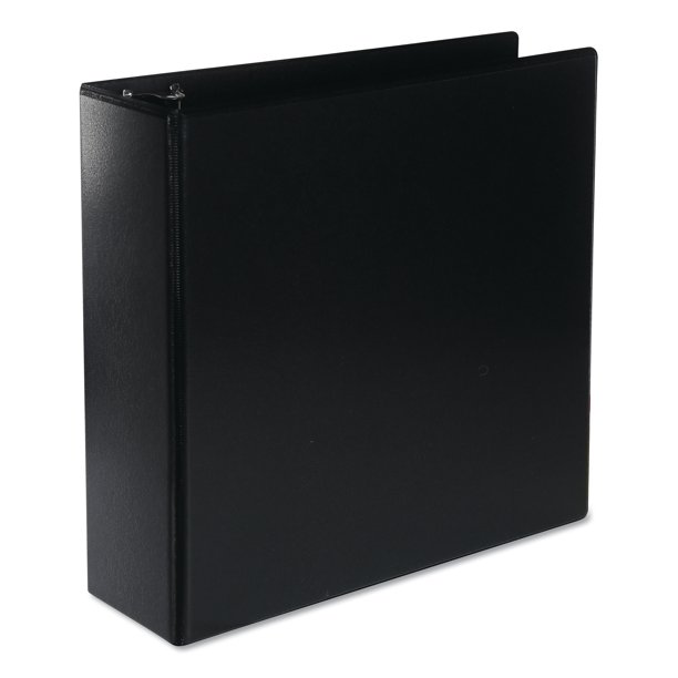 Universal Deluxe Round Ring View Binder, 3" Capacity, Black UNV20751