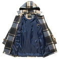 thumbnail image 3 of Chrisuno Women Double Breasted Belted Mid Long Winter Wool Coat Yellow Plaid 2XL, 3 of 4