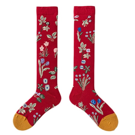 

CHAOMA 1 Pair Chic Women Abstract Art Illustration Flower Girl Cartoon Fashion Cute Korean Style