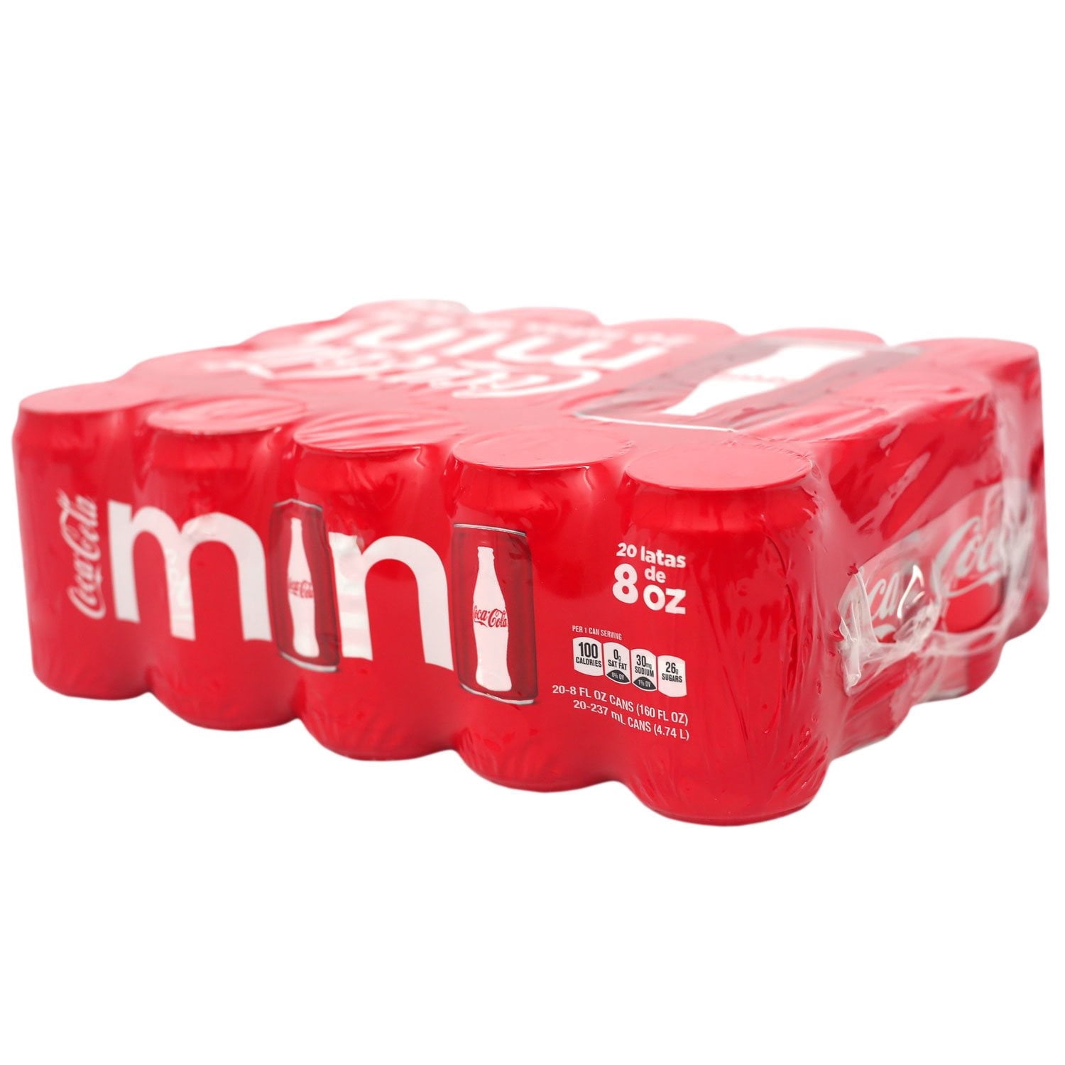 Coca-Cola Mini Soda Pop Soft Drink, 8 fl oz, 20 Pack Cans, Allergens Not Contained