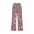 thumbnail image 4 of CaComMARK PI Womens Pants Plus Size Capris Solid Color Print Elastic Slacks Loose Cropped Trousers, 4 of 5