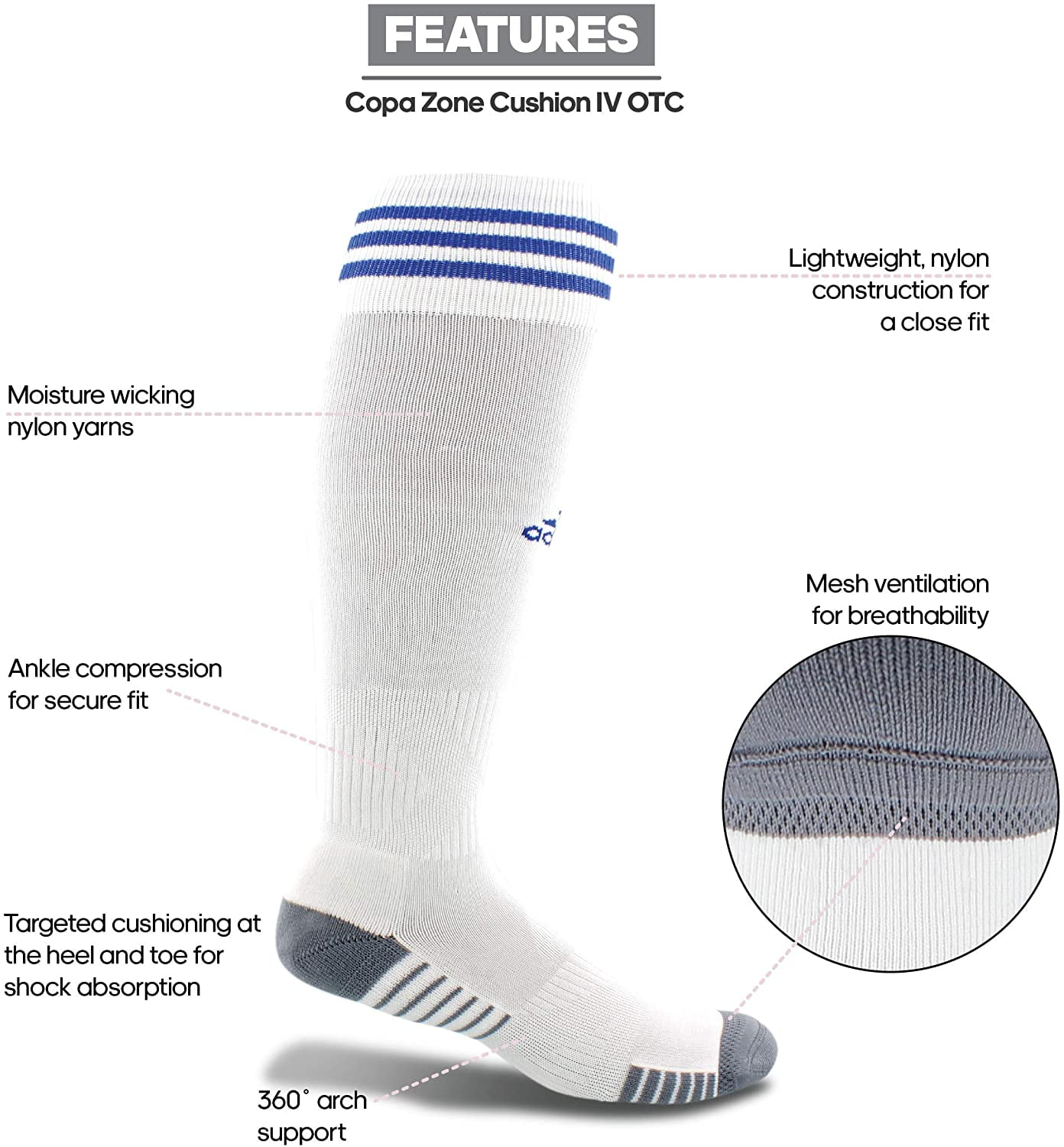 copa zone cushion 4 socks