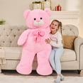 thumbnail image 4 of Tezituor 4ft Giant Teddy Bear Stuffed Animal 47'' Big Teddy Bear with Bow Plush Toy, 4 of 8