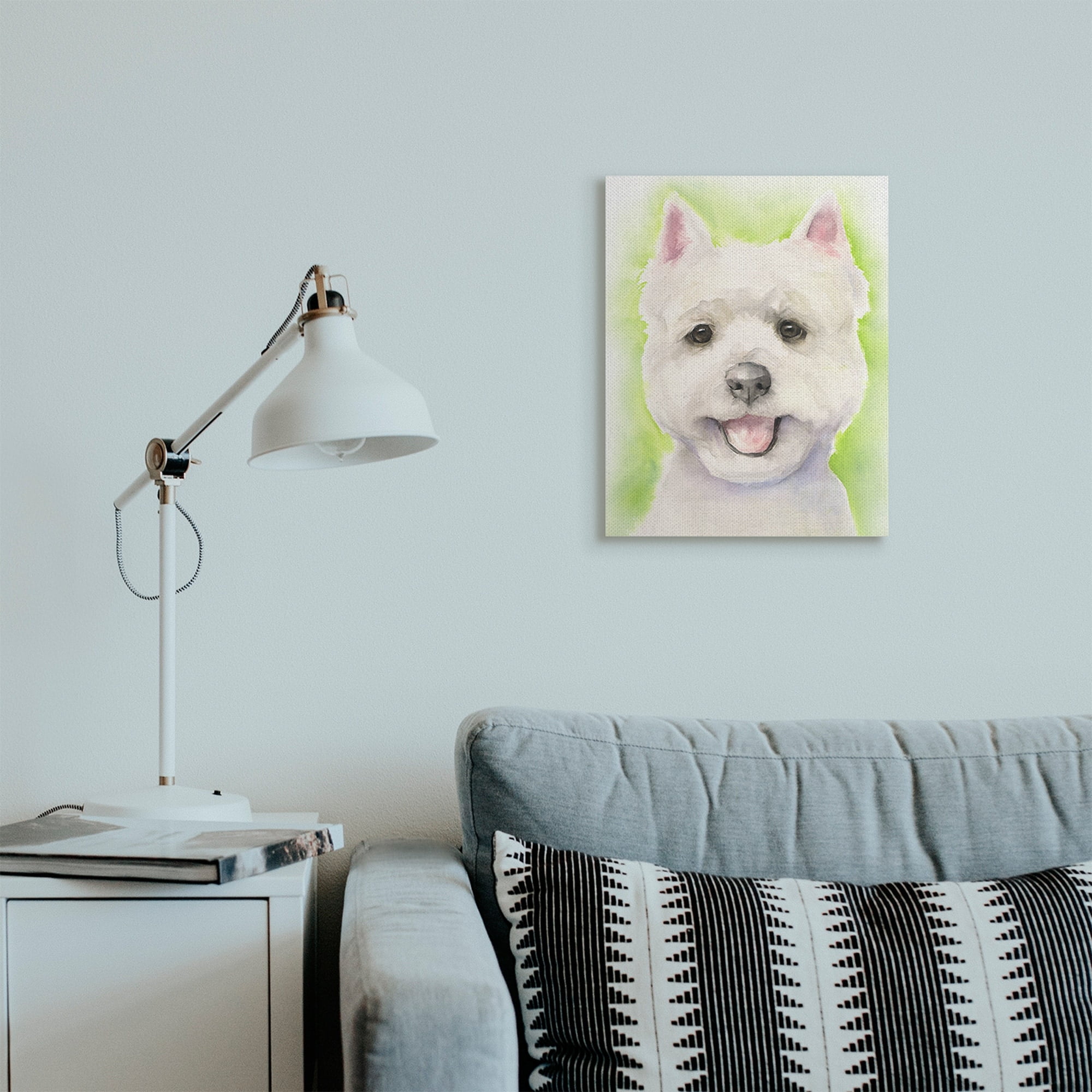 Stupell Industries Happy Smiling Westie Pet Dog In Grass Canvas Wall Art, 24 x 30, Design by George Dyachenko