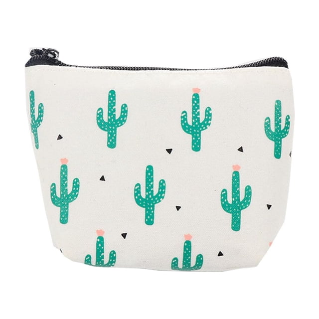 Minnieouse Monederos de lona para estudiantes para mujer, monederos de lona con dibujos de Cactus, bonito bolso portátil para monedas, bolso para Carteras Múltiples cactus