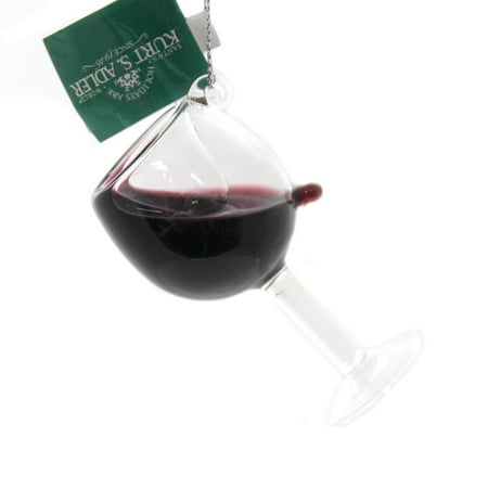 Holiday Ornaments WINE GLASS. Glass Alcoholic Beverage (Best Tasting Non Alcoholic Wine)