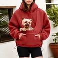 thumbnail image 2 of FUZHIQ Womens Cat Dog Carrier Hoodie Pet Pouch Sweatshirt Kangaroo Pocket Round Opening Hooded Pullover Top, 2 of 5