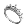 thumbnail image 1 of Diamond Encrusted Crown Ring Fashion Simple Zircon Ring Simple Personality Character Rings Silver Ring for Women and Girls, 1 of 8