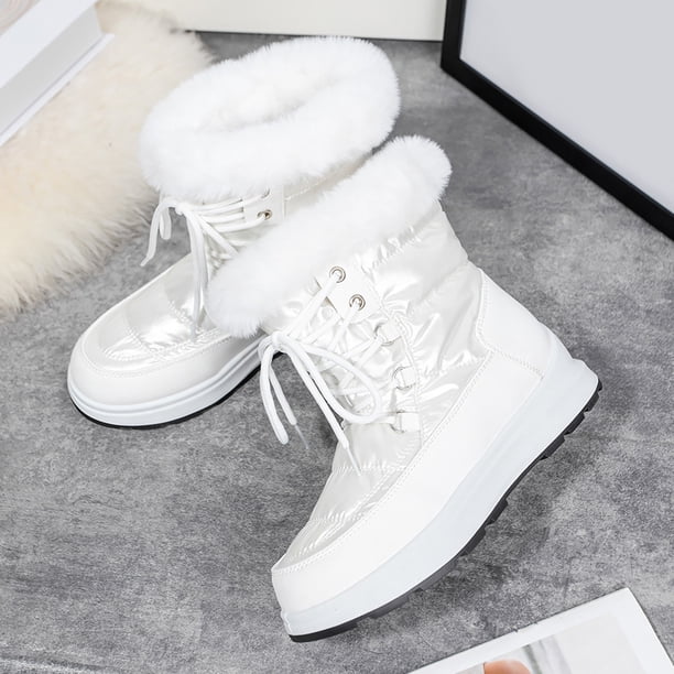 Botas De Nieve De Invierno Botas de plataforma de tobillo para mujer, cómodas botas de nieve planas, regalos para madres amigas Likrtyny Tenis De Mujer Tenis De Hombre