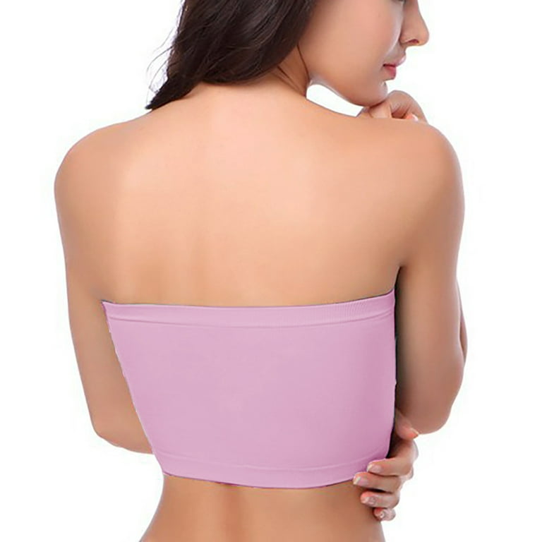 Strapless Bra for Women Wirefree Bandeau Bra Seamless Comfy Tube Top  Stretch Bralette with Padded