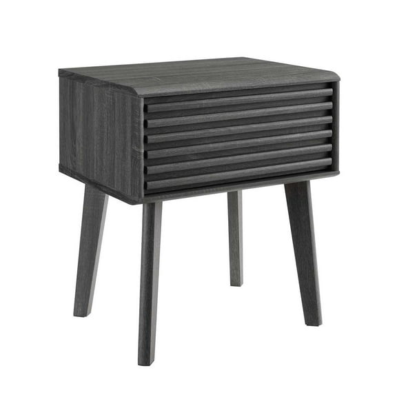 Modway Render Modern Wood and Particleboard End Table in Charcoal