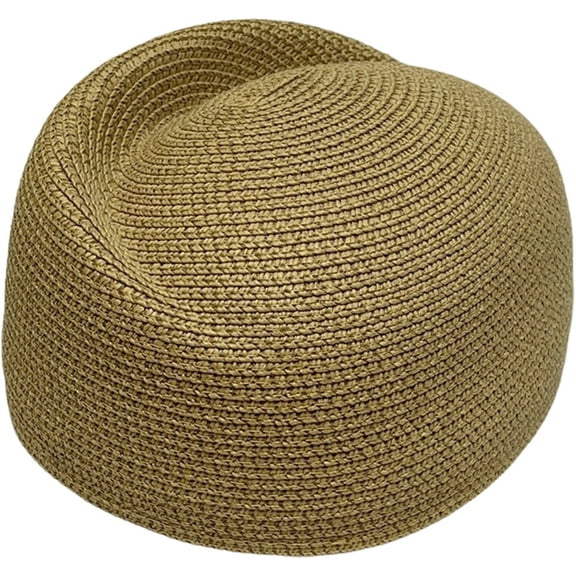 Vjnyvs Women's Straw Beret Hat, Vintage Artist Hat, French Beret Cap Travel Summer Sun Hat Painter Hat Millinery Fascinator Woven Straw Cap for Casual Vacation