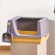 thumbnail image 3 of Inodoro para gatos con suficiente espacio, caja de arena para gatos, bandeja de arena semiabierta para gatos, caja de arena para gatos de lados altos, resultados impresionantes, 3 of 10