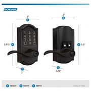 Schlage Encode Plus Aged Bronze Metal WiFi Deadbolt with Camelot Trim