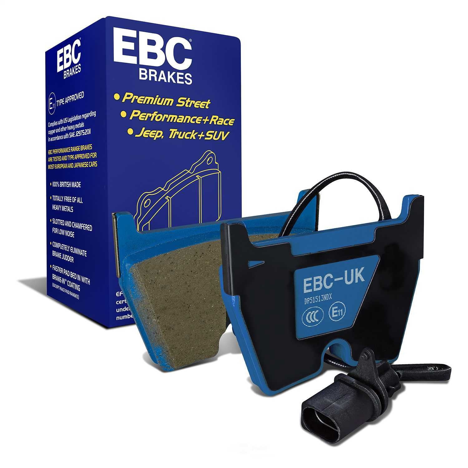 EBC Brakes Bluestuff NDX Trackday Brake Pad Set Fits select: 2013-2015 AUDI RS5, 2017-2018 AUDI R8