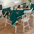 thumbnail image 4 of Green Southwestern Rectangle Tablecloth, Boho Ethnic Geometric Retro Waterproof & StainResistant Tablecloth, Washable Oil-proof Table Cover for Dining/Party/Wedding/Camping/Buffet 54x108 In, 4 of 9