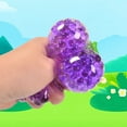 thumbnail image 5 of Grape Bunch Shape Stress Relief Squeeze Toy Soft Sensory Fidget with Beads for Anxiety and Relaxation, 5 of 7