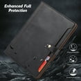 thumbnail image 6 of Flip Case for Apple iPad 10.2" 9th 8th 7th Generation 2021/2020/2019, Pencil Holder Smart Cover Auto Sleep Wake Protective Documents Pocket Stand Snap Closure Case for iPad 10.2 Inch, Black, 6 of 7