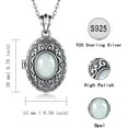thumbnail image 7 of Oval-Shaped Opal Heart Locket Necklace for Women: Sterling Silver Picture Locket Jewelry, 7 of 7