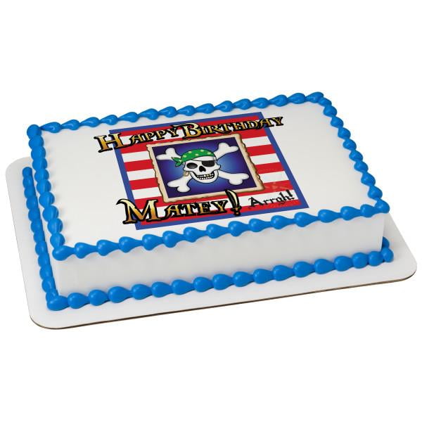 Pirate Birthday Edible Cake Topper Image