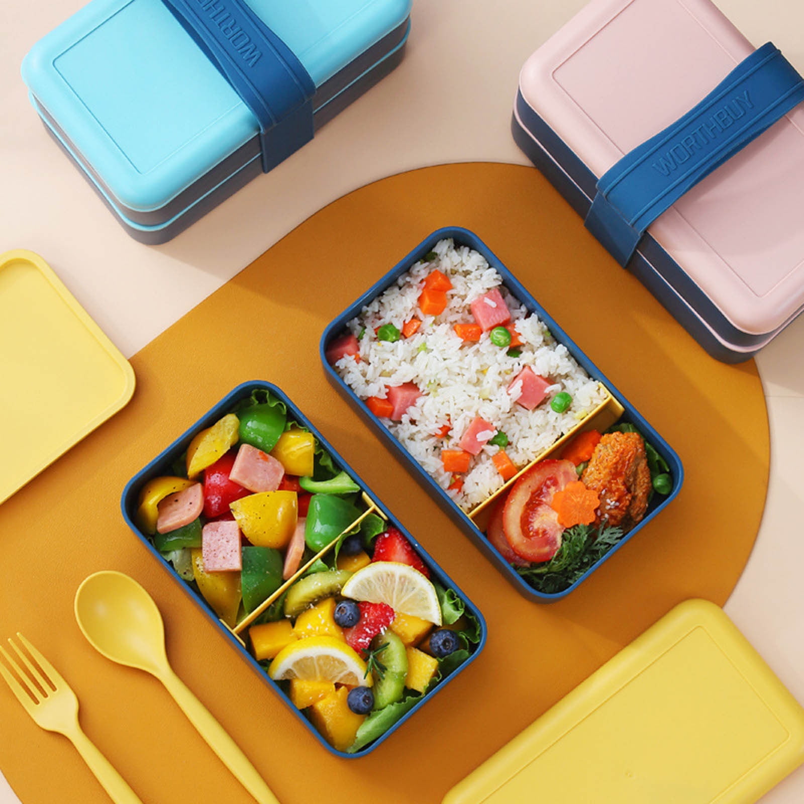 Xmmswdla Thermos Lunch Box for Kids Green Lunch Boxchildren'S Lunch Box Water Cup Set Sealed Leak-Proof Compartment Lunch Box Lunch Bento Box Adult