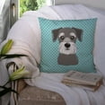 thumbnail image 3 of Blue Checkered Schnauzer Fabric Decorative Pillow, 3 of 4
