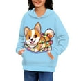 thumbnail image 2 of DISNIMO Cute Corgi Hoodies for Teen Girls Hoodie Sweatshirt for Teenage Boys 11-13 Pullover Hoodie Sweatshirts Kids Streetwear Hoodie with Front Pocket Children Holiday Clothes Fall Soft, 2 of 7