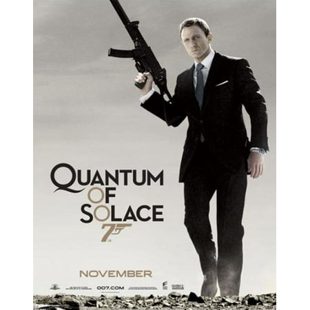 James Bond 007 Quantum Of Solace Daniel Craig Gun Agent Movie Poster - 16x20