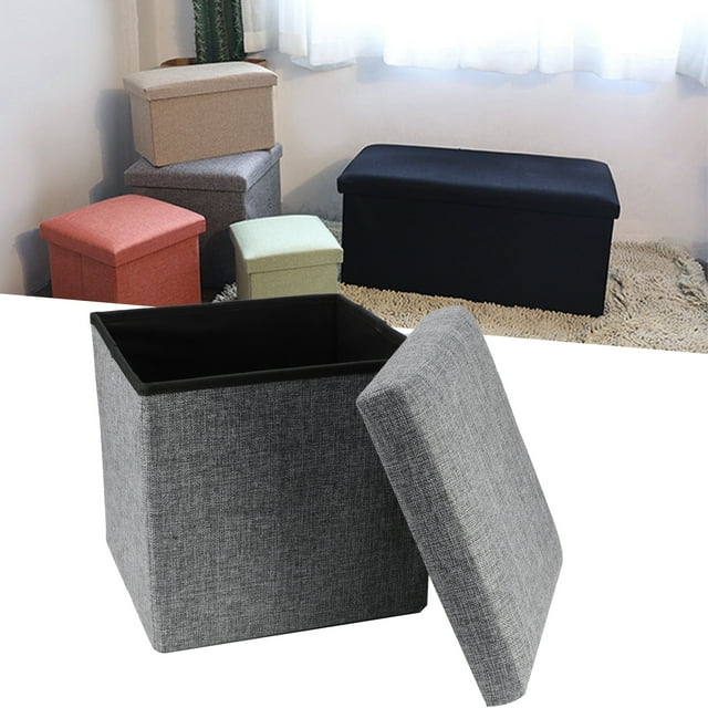 Taburete Otomano de Almacenamiento Plegable, Banco de Almacenamiento Multifuncional, Asiento para Espacios Compactos para Uso Diario, Decoración de Dormitorio