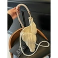 thumbnail image 4 of Handwoven Fashion Seashell Bag for Women Crochet Beach Bag Unique Boho Clutch with Pearl Strap Leather Handle 2025, 4 of 7