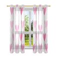 thumbnail image 7 of Yayeee Window Curtains Light Filtering 63"x42" Grommet Panel Pair Home Living Room Decor, Geometric Love, 7 of 7