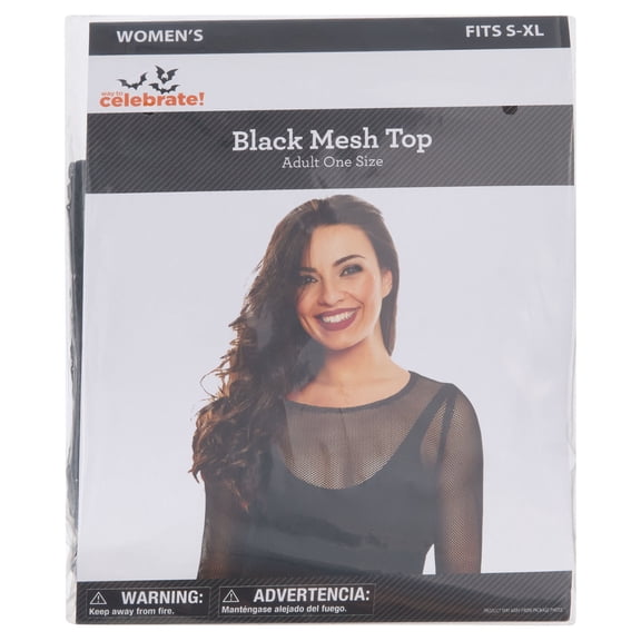 Mesh Top Costume Accessory for Adults, Black, S-XL, Halloween by Way To Celebrate