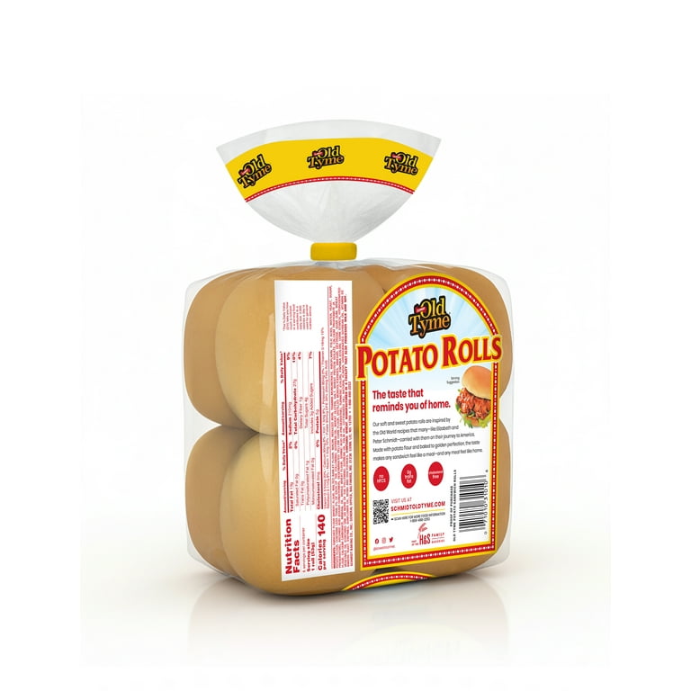 Schmidt Old Tyme Potato Sandwich Rolls, 8 Count, Soft & Fluffy