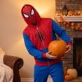 thumbnail image 6 of Halloween Sweatshirt Hero Hoodies Pullover Spider Pattern Shirts Superhero Graphic Print Tops for Halloween Celebration Blue S, 6 of 8