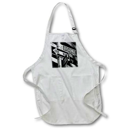 

3dRose Broadway - Full Length Apron 24 by 30-inch White With Pockets