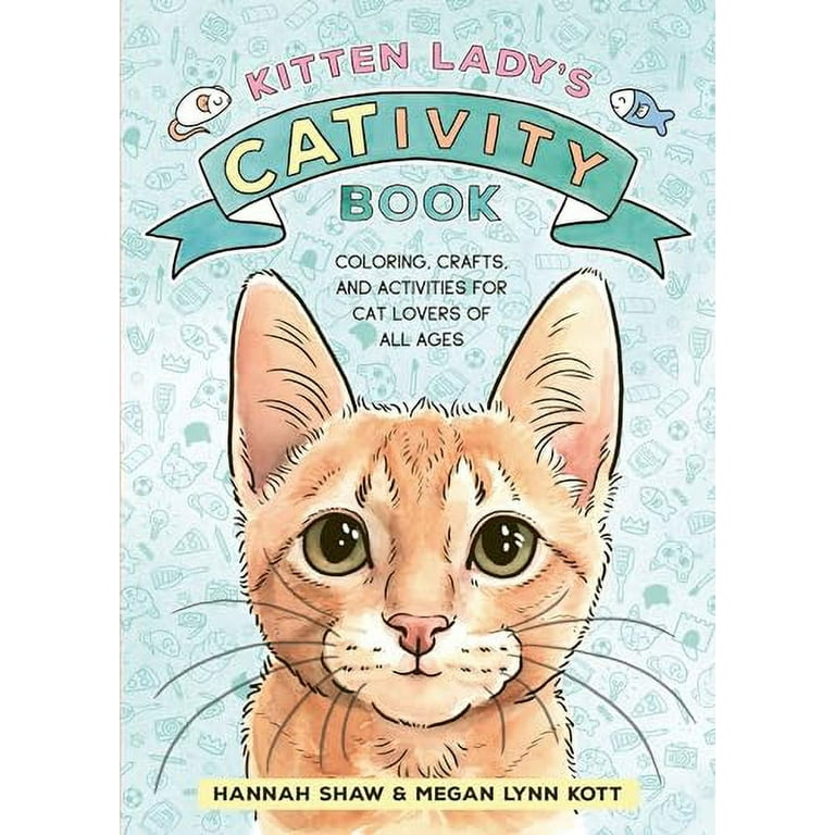 Crazy Cat Lady Coloring Page Set Fun Kitties Whimsy Girl Line Art PDF  Printable Download Hannah Lynn 