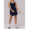 thumbnail image 4 of Womens Tennis Dress Athletic Dresses Workout Dress Skort Dress Golf Outfits Hidden Blue M, 4 of 7