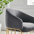 thumbnail image 3 of Armchair Accent Chair, Grey Gray, Velvet, Modern Contemporary, Mid Century Living Hotel Lounge Cafe Lobby, 3 of 8